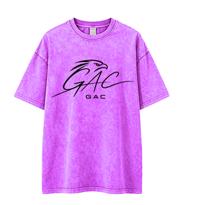 เสื้อยืดคอกลมแขนสั้นพิมพ์ลายสไตล์วินเทจทรงหลวมลำลองสำหรับผู้ชาย ย้อมสีแบบ Garment Dyed ซักด้านหน้า ใส่สบายๆ สไตล์สตรีทแวร์ เหมาะสำหรับฤดูร้อน - Product Image 1