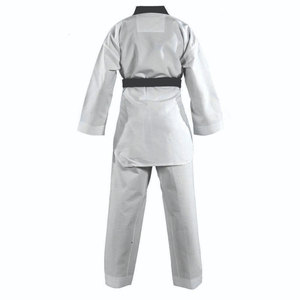 Kimono de karaté unisexe pour adulte, noir, en coton, coupe classique, durable, uni, kit de vêtements d'arts martiaux en stock - Product Image 6