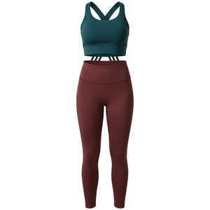 Ensemble de yoga pour femmes, vêtements de sport respirants et extensibles, leggings taille haute et soutien-gorge de sport pour la salle de sport, l'entraînement et le fitness - Product Image 1