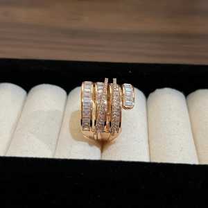 Moissanite Baguette Cut Diamond Four Row Eternity Band <b>Ring</b> Gold Plated With <b>925</b> <b>Silver</b> Fine Women's Wedding Anniversary Charm - Product Image 5