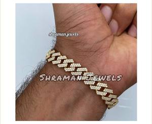 Wholesale Hip Hop Jewelry 10MM 10K <b>Solid</b> <b>Gold</b> VVS Moissanite Diamond Iced Out Luxury Cuban Fine Chain & Link Bracelet for Unisex - Product Image 4