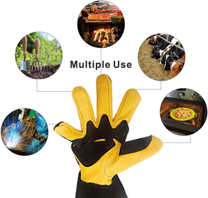 14inch Premium Palm Thumb Index Finger Reinforced Tig Welding <b>Gloves</b> Oil Resistant Heat-resistant Chemical Proof Welder <b>Gloves</b> - Product Image 6