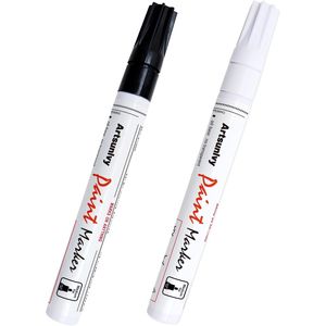 Set di 2 Pennarelli Impermeabili a Rapida Asciugatura, Neri e Bianchi, a Base d'Olio, per Pneumatici, Gomma, Legno e Rocce - Product Image 1