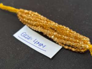 Perles de verre facettées dorées 4 mm, finition métallique brillante, perles rondes pour la fabrication de bijoux, bracelets et colliers - Product Image 3