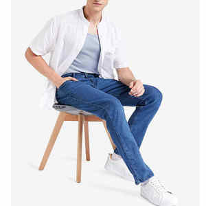 New Latest Style Outdoor Wear Men Use Jeans Pant Best Quality <b>Material</b> Solid Color Streetwear Men's <b>Denim</b> Jeans Pants OEM - Product Image 3