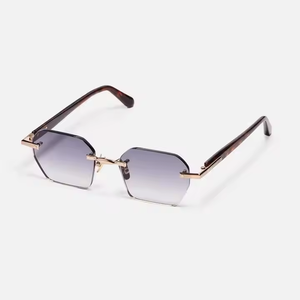 Customized Metal <b>Retro</b> High-quality Rimless Frame New Fashionable Luxury <b>Sunglasses</b> UV400 AR Blue Lenses Unisex 3509 - Product Image 6