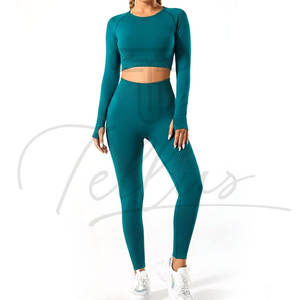 ชุดโยคะออกกำลังกายสำหรับผู้หญิง 5 ชิ้น ขายส่ง รับผลิตแบรนด์ส่วนตัว สีพื้น ทุกขนาด - Product Image 5