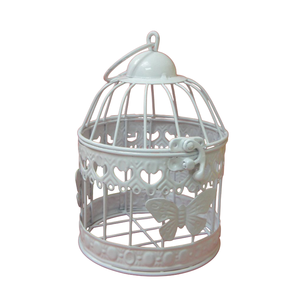 Juego de 2 Jaulas para Pájaros de Alambre de Hierro, Forma Redonda, Colgantes, Base Decorativa para Uso en Interiores con Cierre de Gancho y Bucle - Product Image 2