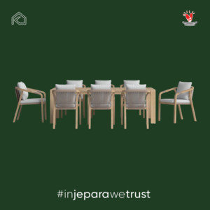 Teak Rope Solid Wood <b>Restaurant</b> Outdoor Dining <b>Set</b> Modern Garden Patio Furniture for Villa Resort Hotel Jepara Indonesia - Product Image 4