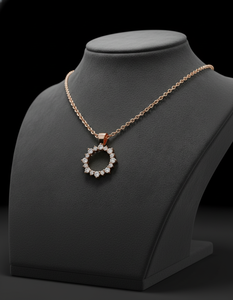 Collier pendentif cercle diamant classique moderne, argent sterling 925 fin, bijoux de luxe pour femmes, mariage, anniversaire, mode - Product Image 3