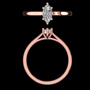 แหวนหมั้นเพชรทรงมาร์คีส์ 14k 18k โรสโกลด์ ประดับเพชรเม็ดกลาง 0.75 กะรัต เครื่องประดับเจ้าสาวแบบมินิมอลสำหรับเธอ - Product Image 1