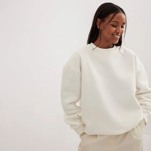 Sudadera Extra Grande Premium para Mujer, 100% Algodón, Lisa, Estilo Urbano de Lujo, Cuello Redondo, Sudadera para Mujer al por Mayor, Sudadera Personalizada - Product Image 1