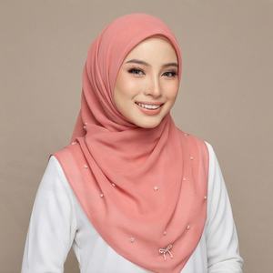 Nuevo Pañuelo Cuadrado Bawal Estampado Personalizado, Chal sin Plancha de Algodón Voile Estampado, Bawal Tudung, Hiyab Musulmán Suave y Transpirable - Product Image 5