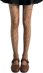 Collants en nylon transparents à rayures en forme de cœur pour femmes, bas résille fins, collants à motifs avec accessoires de fête - Product Image 4