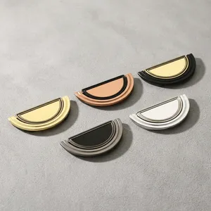 Modern Geometric Zinc Alloy Cabinet <b>Drawer</b> <b>Pulls</b> in <b>Gold</b> Black Silver Copper for Home Office Furniture Hardware - Product Image 4