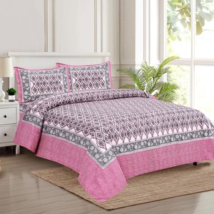 Parure de lit 3 pièces personnalisable en coton 100% imprimé à la main Alankriti indien, 200 fils/cm², anti-acariens, toutes saisons, motif floral - Product Image 3