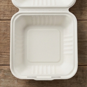 9 X 9 Inch Bagasse Clamshell Biodegradable Compostable Disposable Food <b>Container</b> Sugarcane <b>Takeaway</b> Box for Restaurants Hotels - Product Image 3