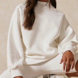Sudadera de Alta Calidad para Mujer, Talla Grande, para Uso Diario, con Logotipo Personalizado, 100% Algodón, Color Sólido, Cuello Redondo, Estilo Holgado - Product Image 5