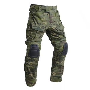 Pantalones Tácticos Cargo para Hombre con Múltiples Bolsillos, Transpirables, Color Oliva, para Senderismo, con Decoración de Botones, Estilo Plano - Product Image 4