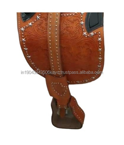 Caballo de cuero genuino asequible, equipo de equitación occidental, sillín de cuero americano, sillín de caballo inglés occidental - Product Image 5