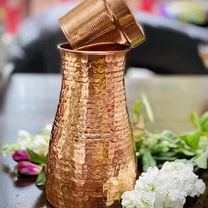 Spiritual <b>copper</b> water <b>bottle</b> for temple use meditation yoga healing <b>drinking</b> water vessel traditional design - Product Image 1