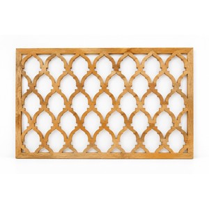 Panneau mural décoratif en bois de manguier fait main, design contemporain, motif trou de serrure en arc |   Vente en gros par Aqudus Saleem - Product Image 1
