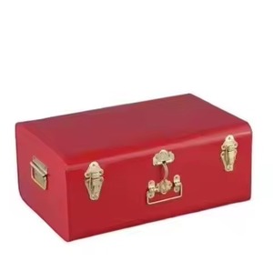 Coffre de rangement décoratif vintage en métal gris anthracite personnalisé avec motifs floraux, oiseaux et cerisiers pour souvenirs et objets précieux - Product Image 5