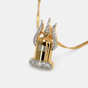 Collar de Lujo con Colgante de Campana de Oro de 24K y Diamantes Redondos de Corte Brillante con Engaste en Canal, Cadena de Serpiente Unisex para Uso Diario - Product Image 3