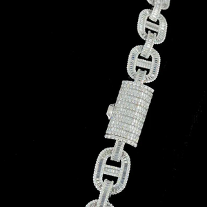 Collier de luxe en moissanite et diamants, style hip-hop glacé, chaîne audacieuse de créateur pour homme, mode streetwear haut de gamme - Product Image 4
