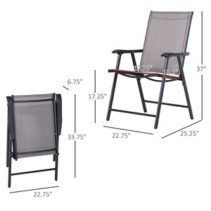 Set di 4 Sedie Pieghevoli da Patio con Rete Traspirante, Sedie da Giardino e Campeggio con Braccioli per Uso in Appartamento - Product Image 3