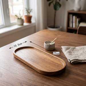 Sous-plat ovale en bois de luxe écologique Ali Fashion Art poli pour soupière, idéal pour le thé, les boissons, les collations, les fêtes, la maison et les restaurants - Product Image 3