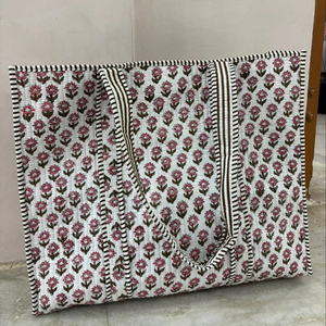 Women's Soft and Spacious Handcrafted Cotton Trolley Style Tote Bag with Unique Textured Finish and Stylish Utility Appeal - Product Image 1