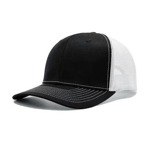 Black And White Mesh Trucker <b>Hat</b> 6-Panel Adjustable Unisex Casual Cap Spring <b>Summer</b> Style - Product Image 6