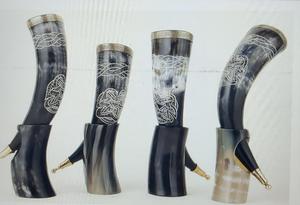 Handmade Viking Drinking Horn Best Quality Polished Buffalo Horn with Agate and Stand Decorative Item - Product Image 4