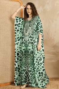 Hot Sale Designer Turkish Style <b>Kaftan</b> Women Polyester Handmade Batwing Sleeves V Neck Regular Fit Flared Hem Spring/Autumn - Product Image 6
