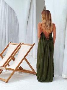 Nouvelle robe longue décontractée pour femmes, vacances d'été 2024, style bohème, imprimé floral, tie-dye, sans manches, 100% coton, coupe évasée, respirante - Product Image 4