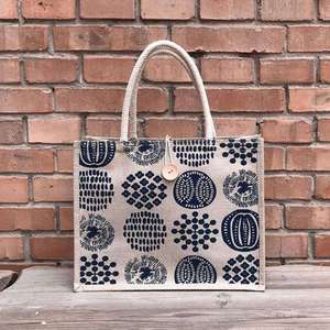 Spacious Jute <b>Shopping</b> <b>Bag</b> Large Capacity Sustainable Natural Fiber Material Water Resistant Lightweight <b>Reusable</b> Carry Tote - Product Image 4