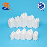 Bidon carré en plastique HDPE de 5 L, qualité alimentaire, avec bouchon à bec de baleine et poignée, pour le stockage d'eau, d'alcool, d'assaisonnements et de produits chimiques