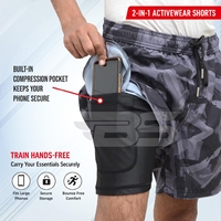 Shorts de sport pour hommes à séchage rapide, imprimés camouflage, avec cordon de serrage à la taille, coupe élastique, décontractés, pour la salle de sport, la course à pied et les activités de plein air