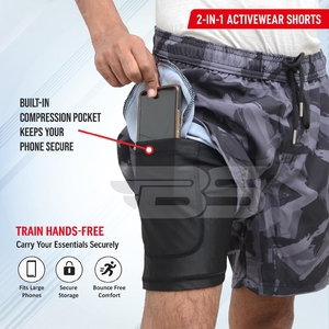 <b>Men</b> Quick Dry Printed Camouflage Board Shorts Drawstring Waist Elastic Fit Casual Sport Short <b>Pants</b> <b>for</b> Gym <b>Running</b> Outdoor - Product Image 6