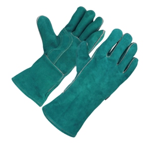 Gants de soudage en cuir de vachette bleu renforcé de haute qualité, résistants à la chaleur, gants de travail robustes, gants de protection pour les mains - Product Image 5