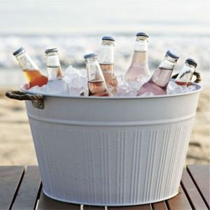 Wholesale Galvanized Metal Ice Tub Large Oval Beverage Cooler Bucket Rust Resistant <b>Drink</b> Tubs for Parties Wedding <b>Bar</b> Supplies - Product Image 3