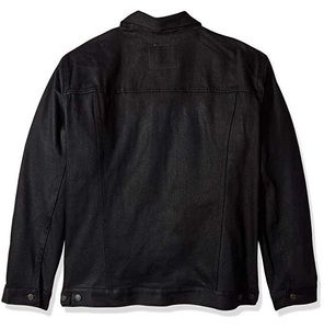 Veste en jean noire pour homme, coupe droite, fermeture boutonnée, style utilitaire, couleur unie, automne-hiver, légère, respirante, écologique, tissée - Product Image 2