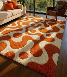 High Demand Handmade Abstract Hand Tufted Wool Non-Slip Medium Pile 10-14mm Thick Cotton Silicone Backing Modern Area <b>Rug</b> - Product Image 3