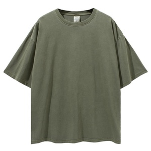 T-shirt unisexe oversize en coton délavé effet soleil, coupe carrée streetwear vintage décontracté, épaules tombantes, style quotidien décontracté - Product Image 2