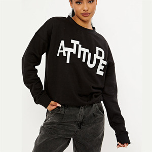 Sudadera Personalizada para Mujer, Estampado Gráfico, Poliéster y Algodón, Estilo Casual, Cuello Redondo, Manga Larga, Estilo Urbano Moderno - Product Image 1