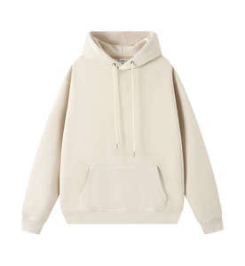 Sweat-shirt à capuche pour homme, couleur unie, 100% coton, tissu molletonné français, manches régulières, vêtement d'automne - Product Image 1