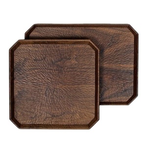 Plateau de service en bois massif éco-responsable |   Plateau alimentaire en bois naturel pour une alimentation durable, ustensiles de cuisine, décoration de la maison - Product Image 3