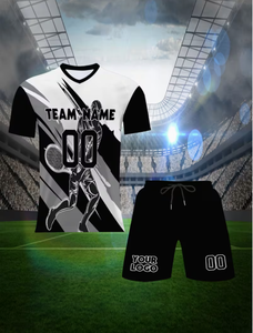 ชุดเสื้อยืดคอวีและกางเกงขาสั้นเทนนิส TRIBON SPORTS แบบสั่งทำพิเศษ พิมพ์ลายแบบ Sublimation ระบายเหงื่อได้ดี ระบายอากาศได้ดี ลายพิมพ์ 3 มิติ เอวยางยืด - Product Image 3