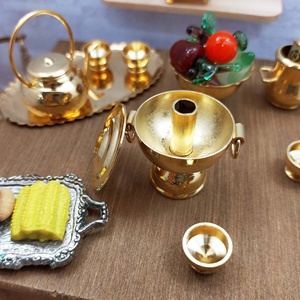 บ้านตุ๊กตาขนาดเล็ก1:12อุปกรณ์เสริมหม้อไฟแฟนซีแวววาวเฟอร์นิเจอร์ร้านอาหารของเล่นวัสดุ PC - Product Image 3